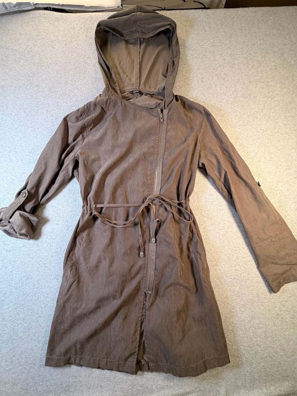 Women's Front Asymmetric Zip Up Hooded Safari Jacket